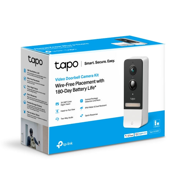 TP-Link Tapo D230S1 5MP 2K Smart Battery Video Doorbell 180 Days