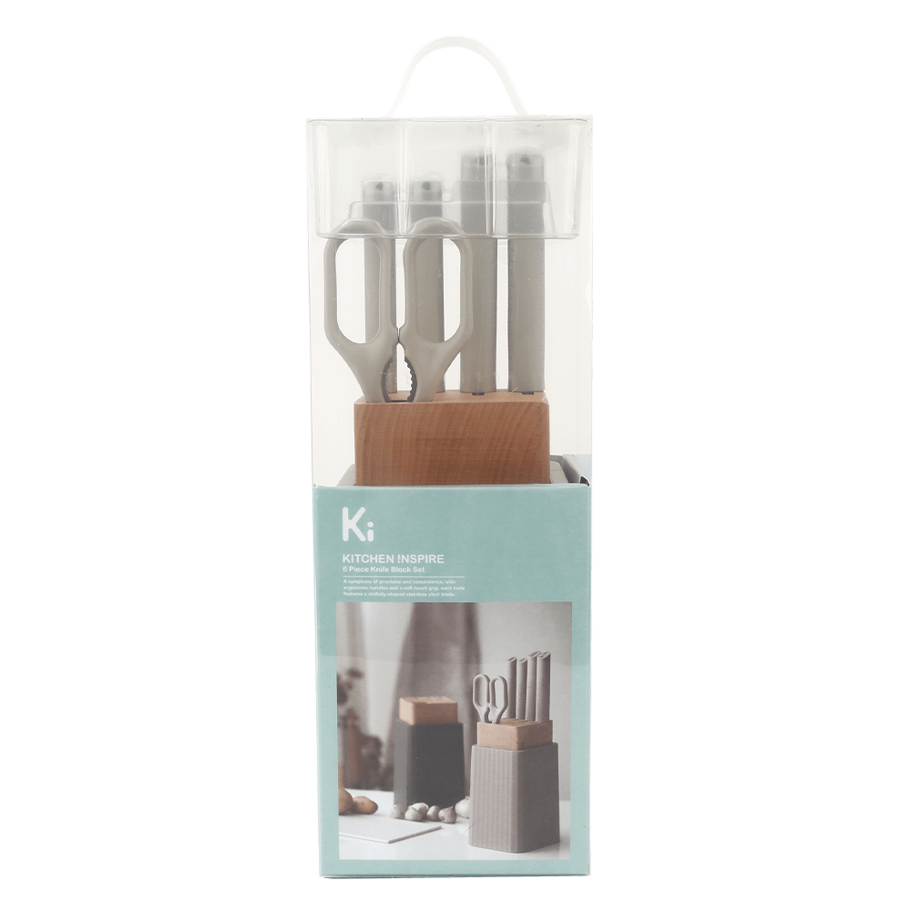 Kitchen Inspire 6pce Knife Block Set