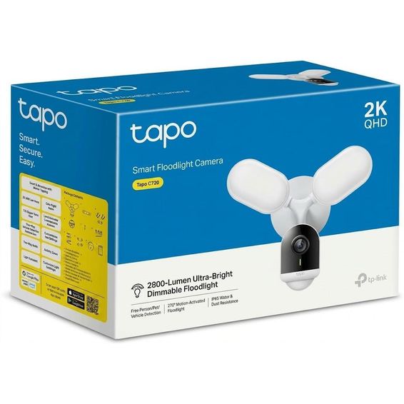 TP-Link Tapo C720 4MP 2K QHD Outdoor security Camera with 2800 lumen floodlight